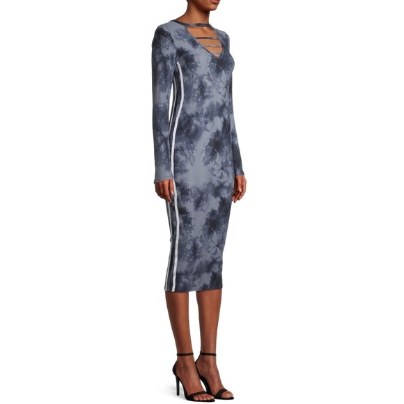 Eye Candy Cage Neck with Stripes Long Sleeve Midi Dress Size 3X - Picture 5 of 12